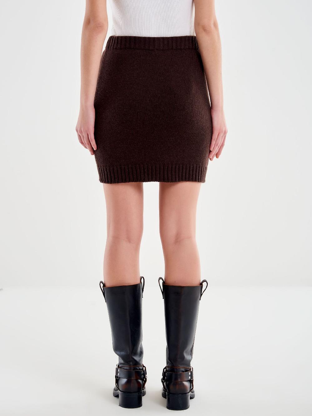 Vicolo Gonna Mini in Maglia Moro Moda