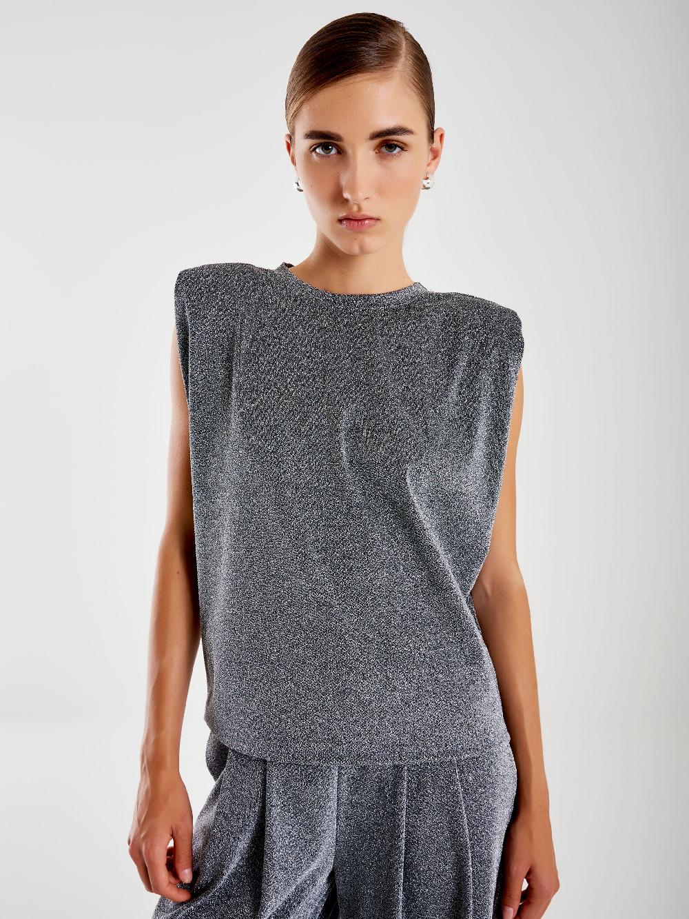 Vicolo Canotta con Spalline Lurex Grigio Pezzi Unici