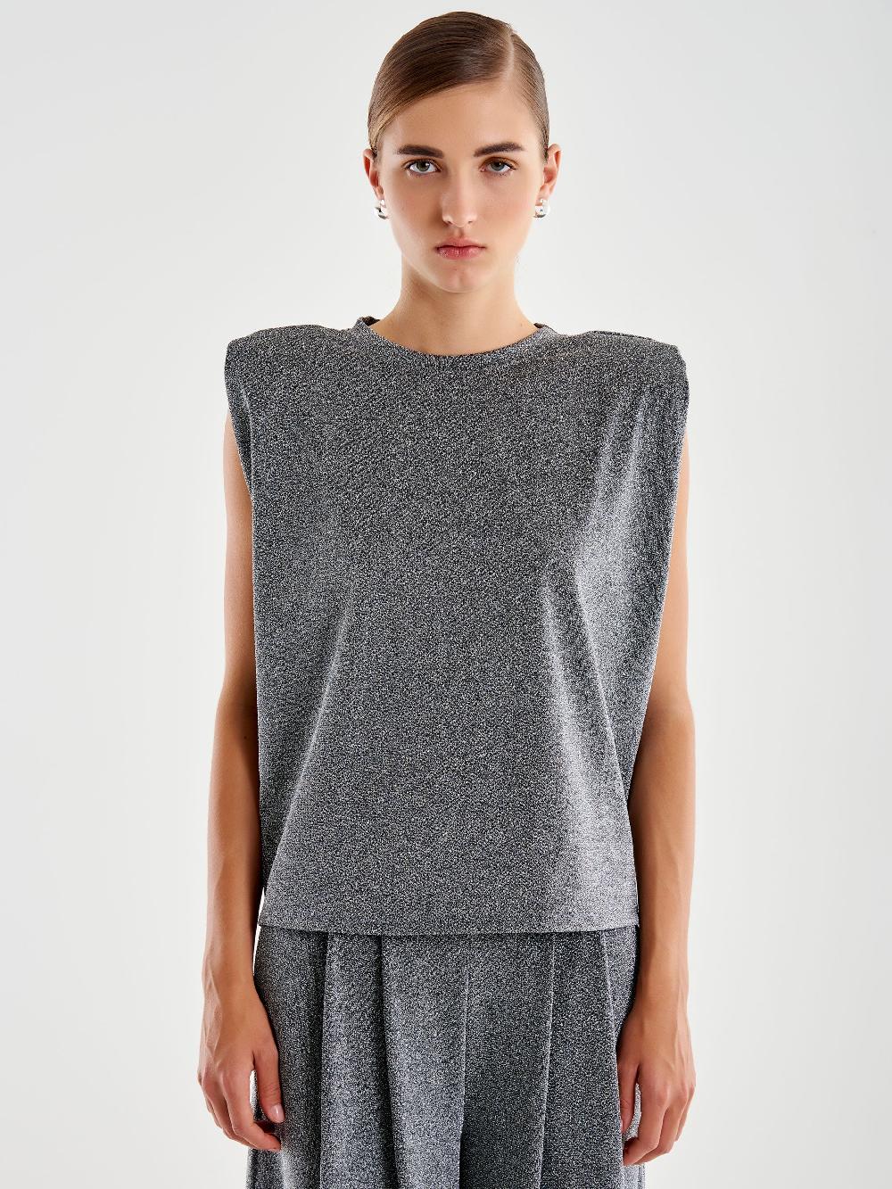 Vicolo Canotta con Spalline Lurex Grigio Pezzi Unici