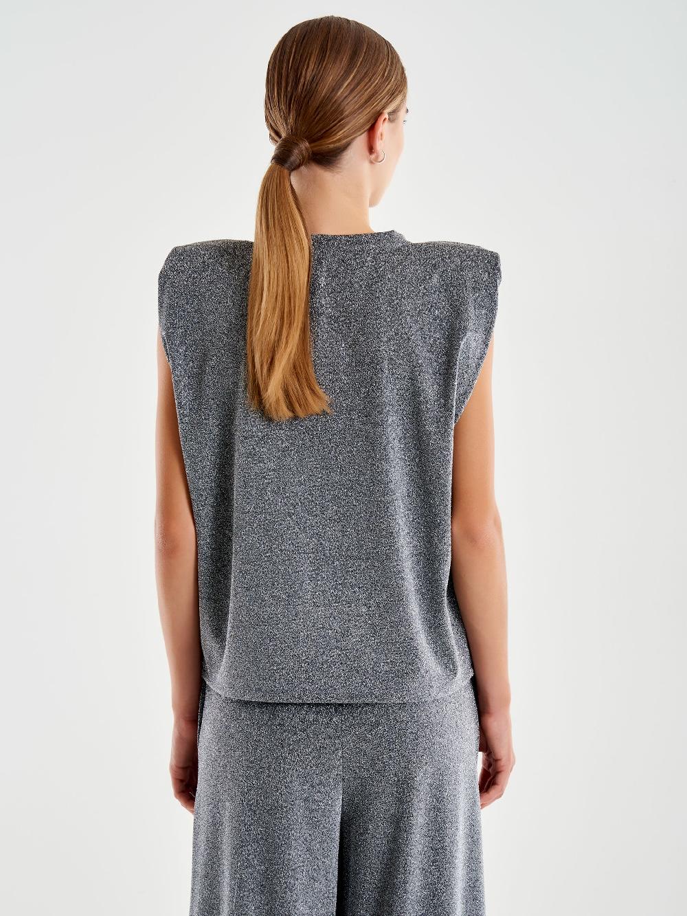 Vicolo Canotta con Spalline Lurex Grigio Pezzi Unici