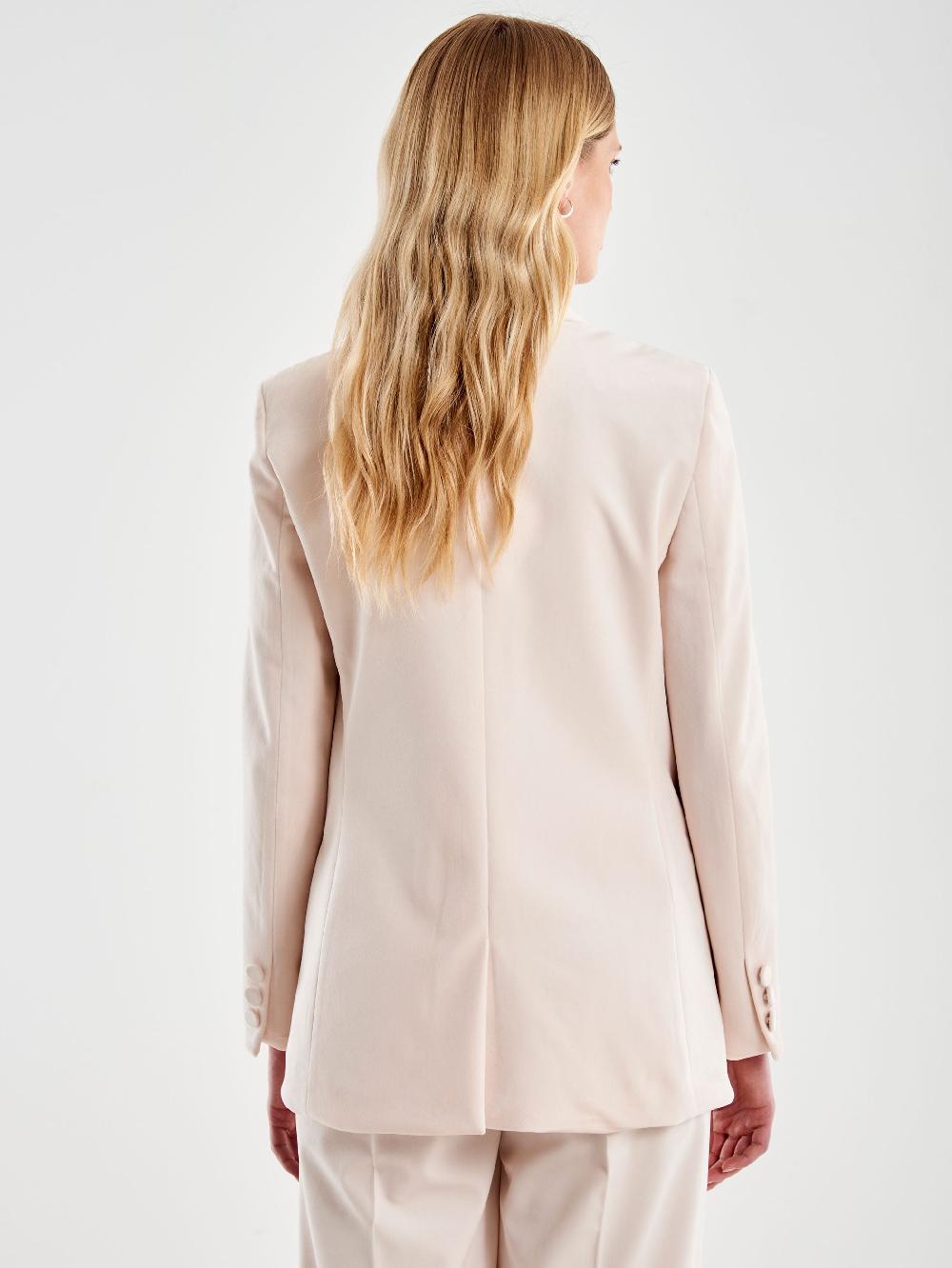 Vicolo Blazer Velluto con Spilla Bianco Promozione Limitata
