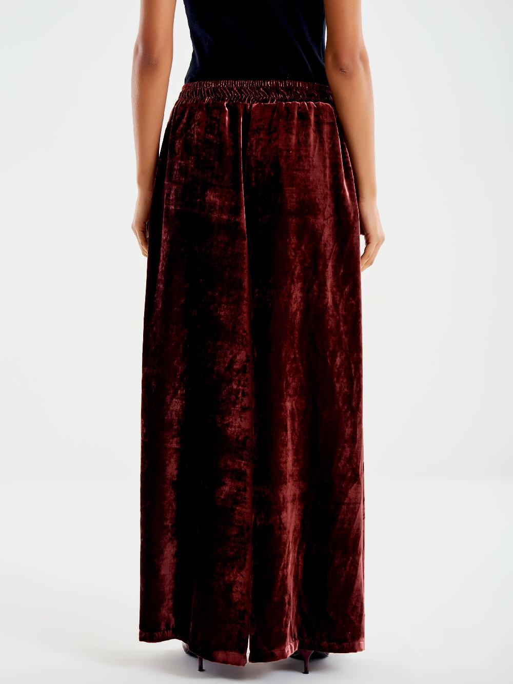 Vicolo Pantalone In Velluto con Elastico Bordeaux Fino Al -60%