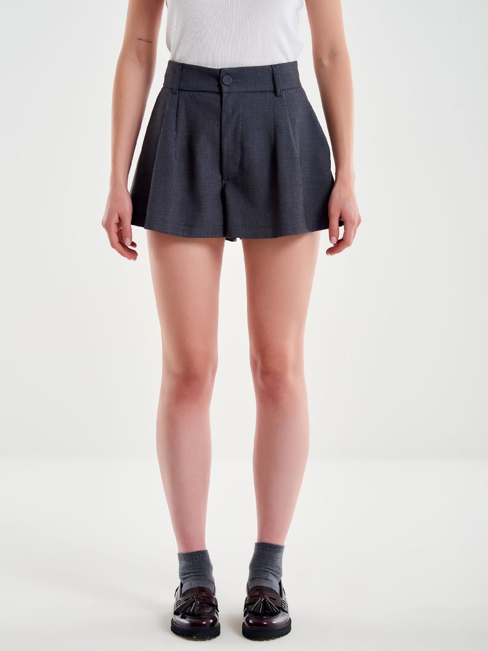 Vicolo Shorts con Pieghe Grigio Affare Del Giorno