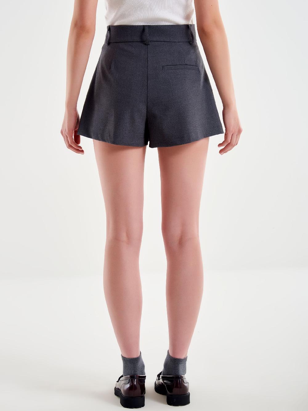 Vicolo Shorts con Pieghe Grigio Affare Del Giorno