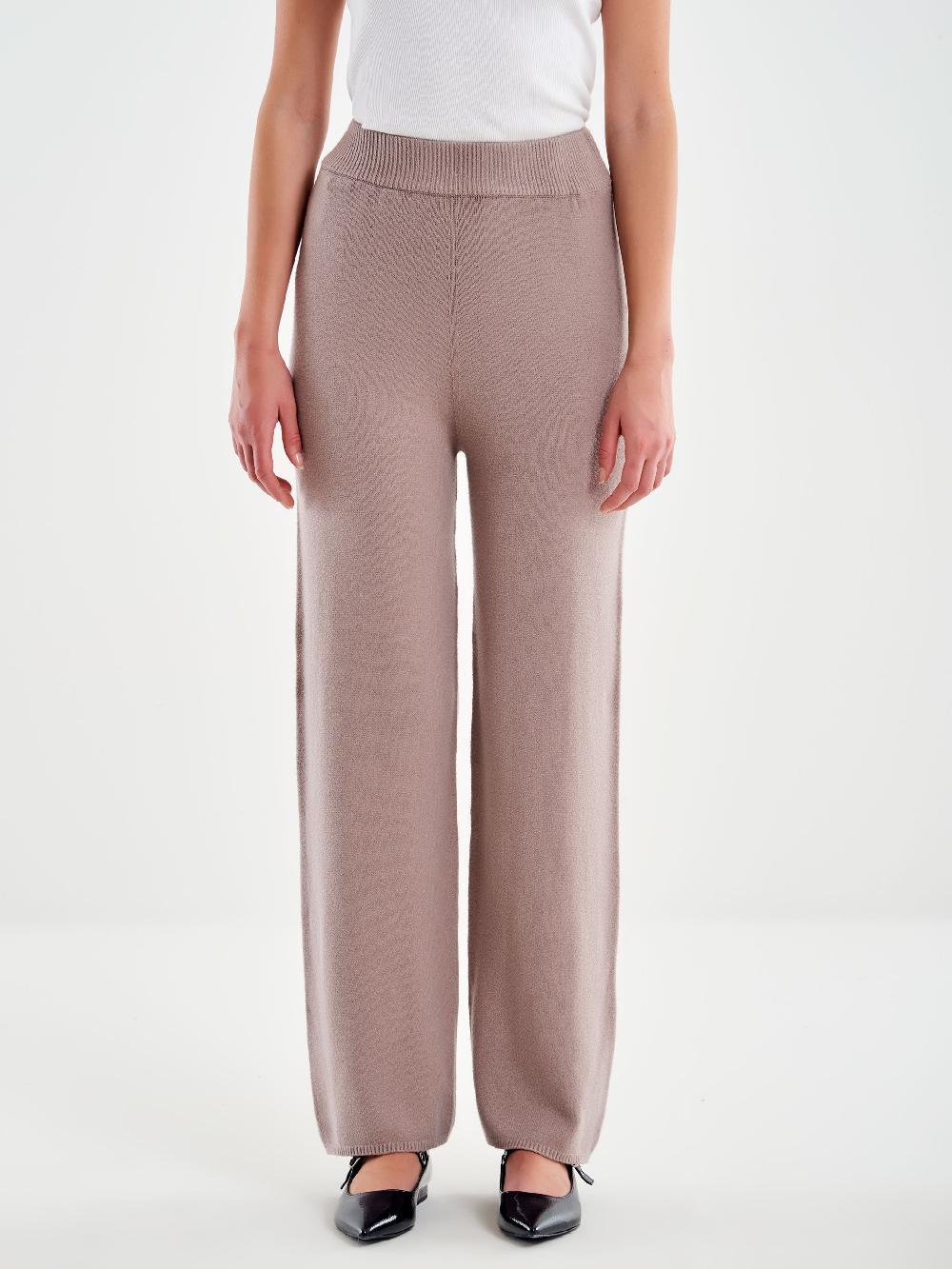 Vicolo Pantalone in Maglia con Elastico Beige Convenienza