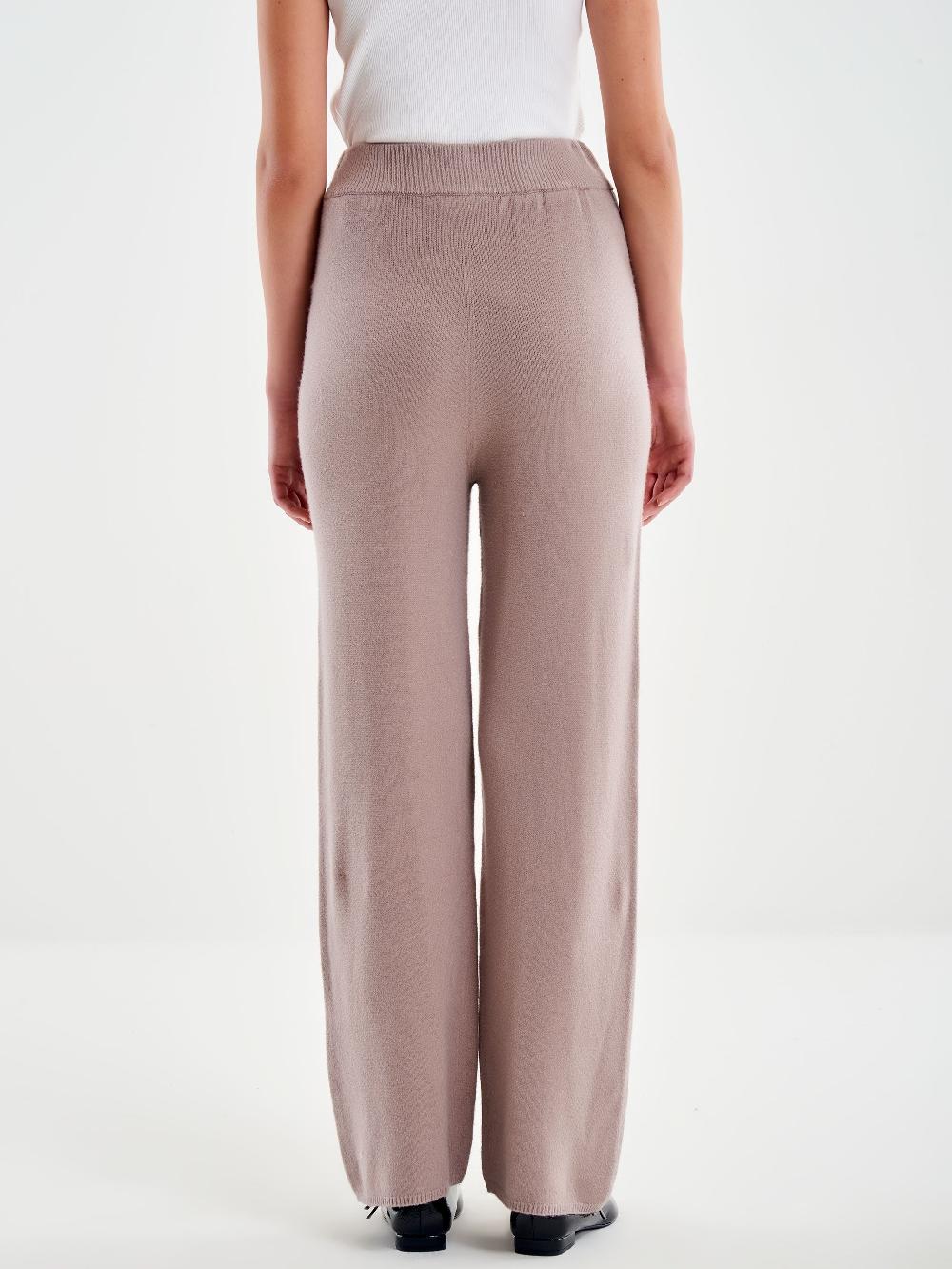 Vicolo Pantalone in Maglia con Elastico Beige Convenienza
