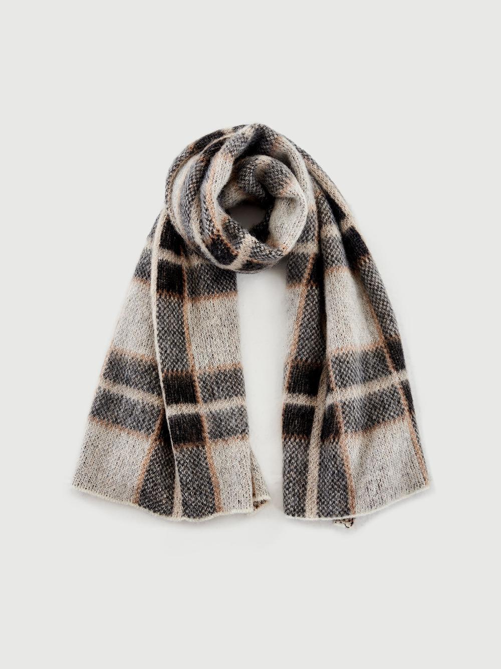 Vicolo Sciarpa in Mohair Fantasia Check Grigio Economico