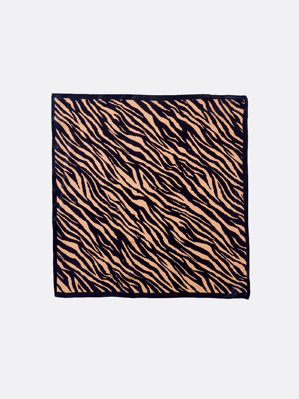 Vicolo Foulard in Seta Zebrato Cammello Saldi Di Fabbrica