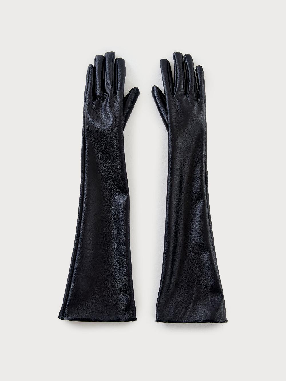 Vicolo Guanti Lunghi in Ecopelle Nero Negozio