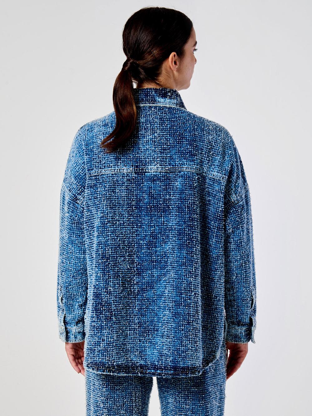 Vicolo Camicia in Denim OverBlu Vendita Economica