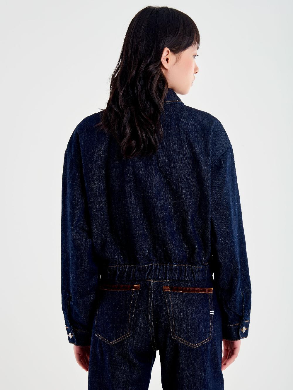 Vicolo Giubbotto in Denim Dettagli Alcantara Blu 50% di sconto con spedizione gratuita