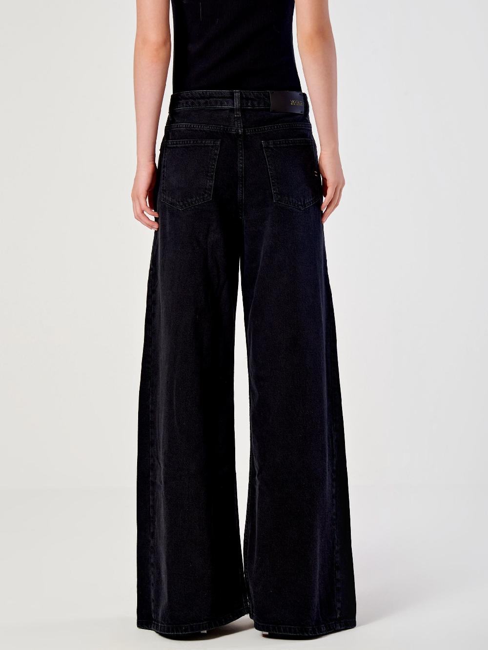 Vicolo Jeans Ampio con Pence Nero Soddisfazione Garantita