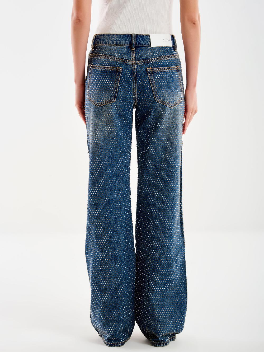 Vicolo Jeans Dalia con Strass Blu Promozione Limitata