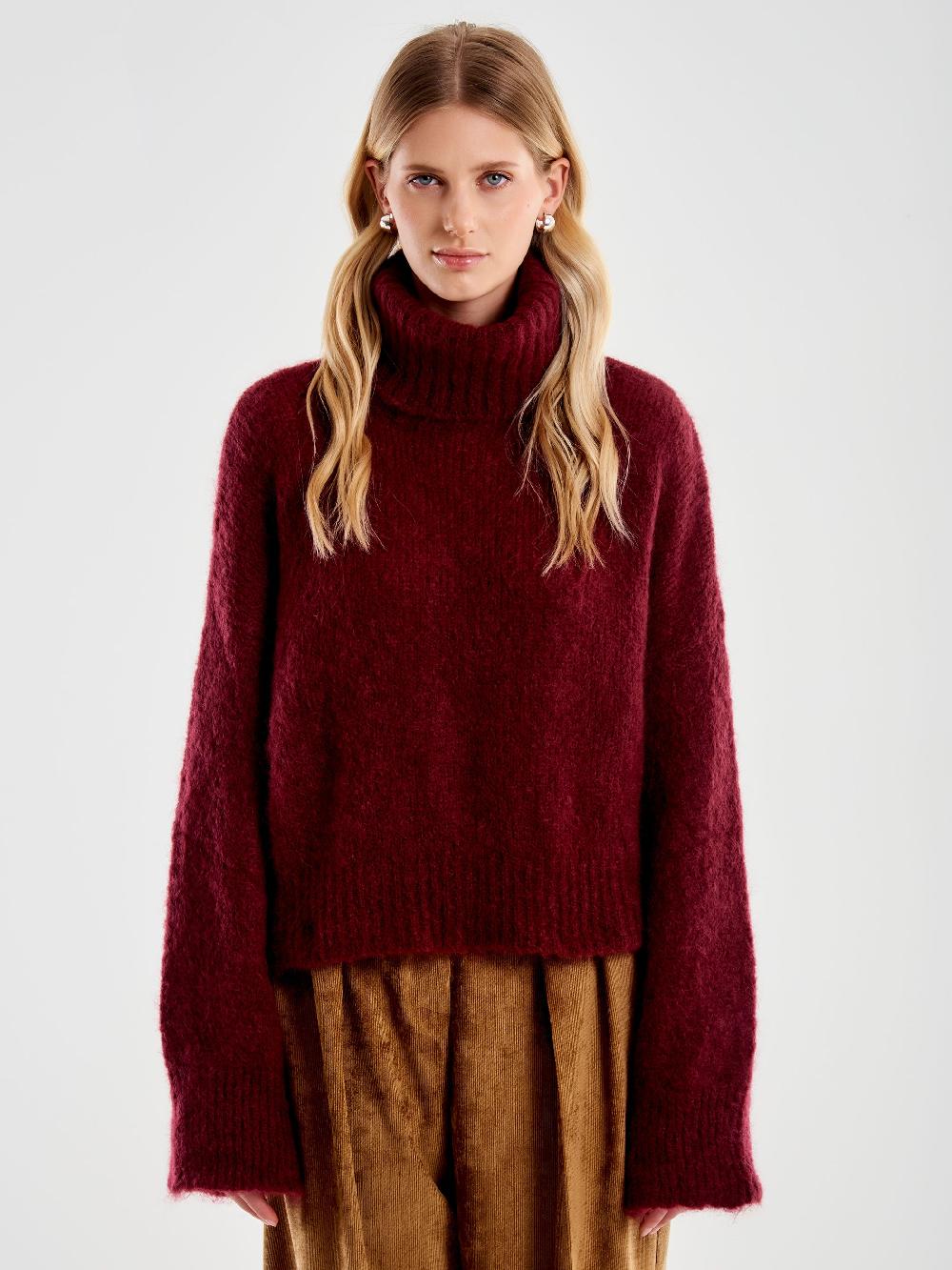 Vicolo Dolcevita Cropped Boxy Bordeaux Pezzi Unici