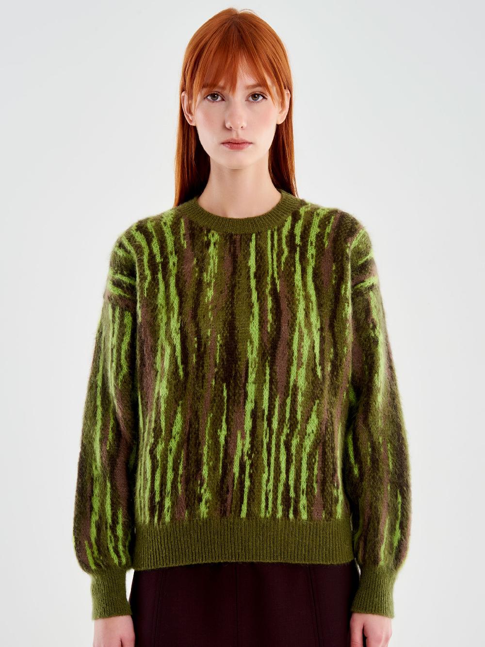 Vicolo Pull Girocollo Fantasia Verde Acquista Ora