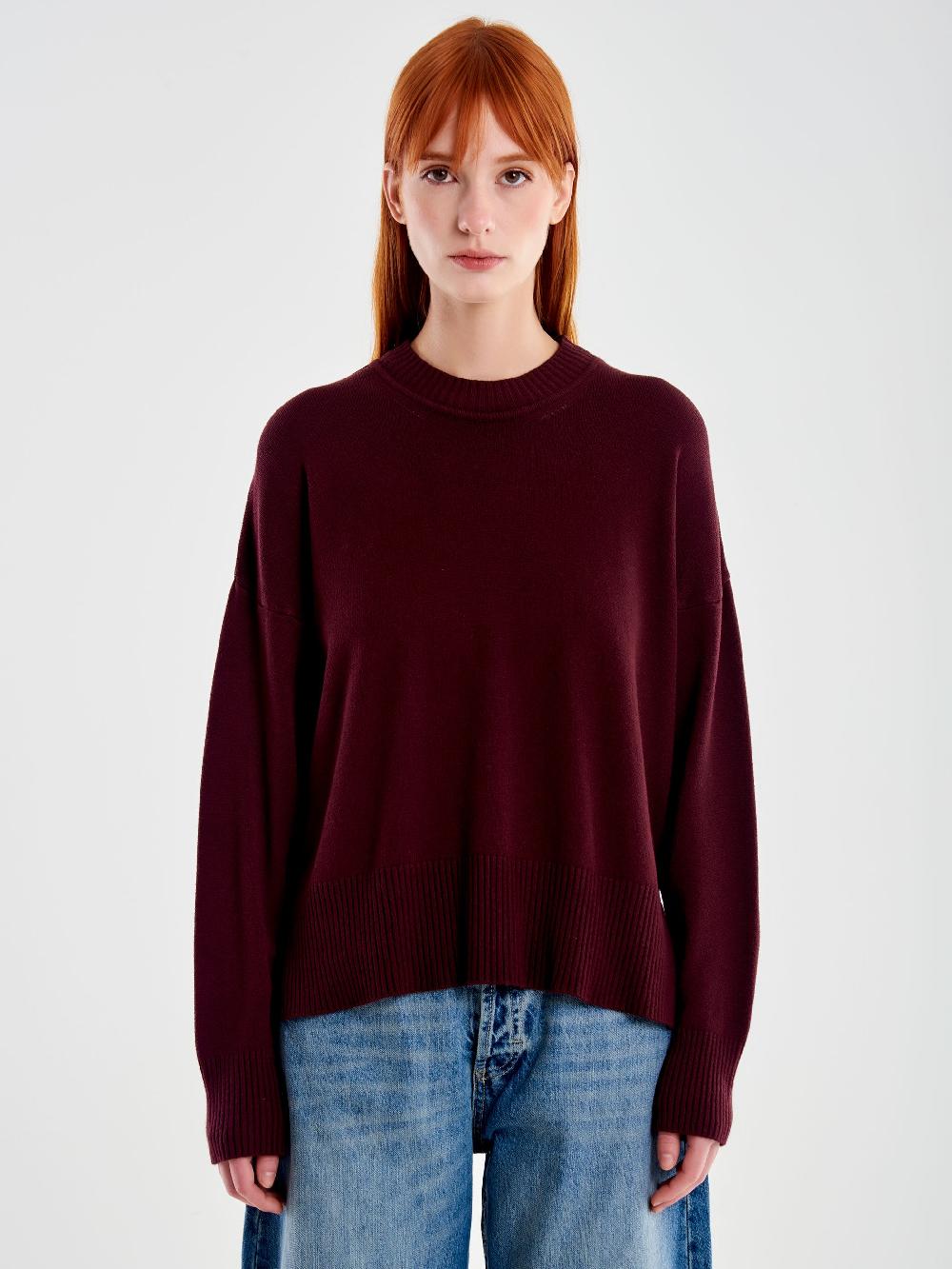 Vicolo Pull a Scatolina con Spacchi Bordeaux Promozione Limitata