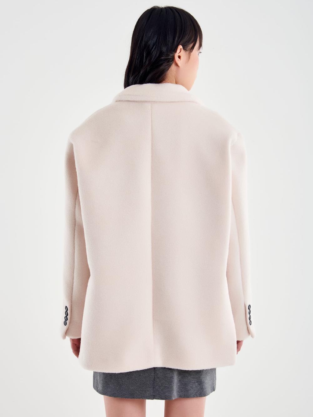 Vicolo Blazer Bouclé Oversized Bianco I Più Venduti