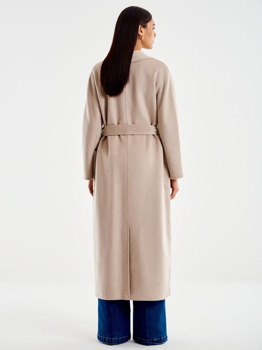 Vicolo Cappotto con Cintura Lungo Beige Nuova