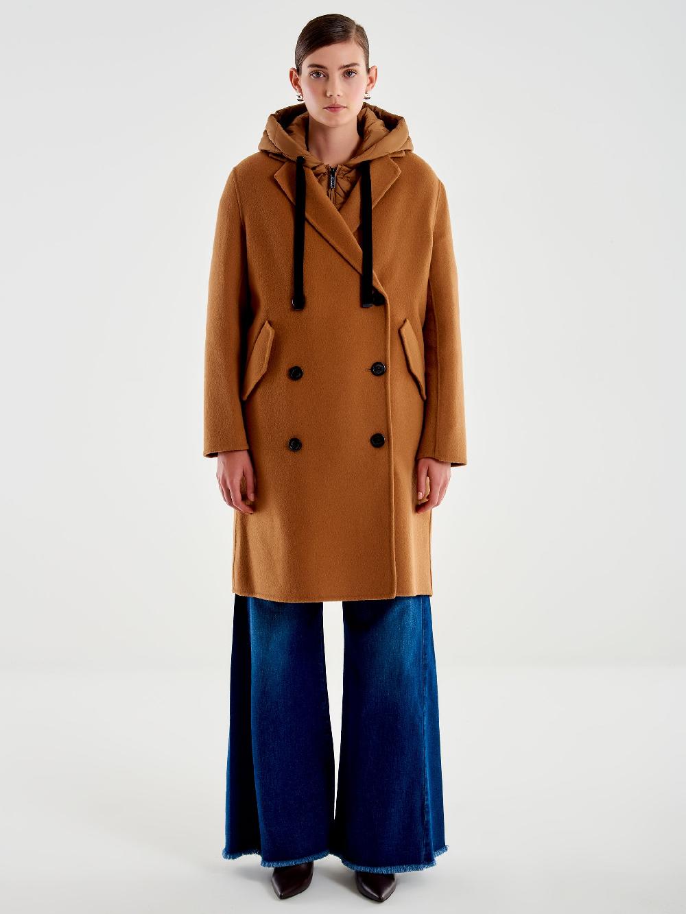 Vicolo Cappotto con Gilet Imbottito Cammello Italy