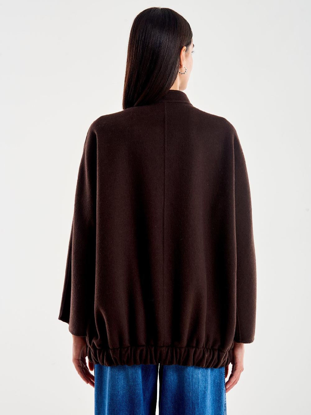 Vicolo Bomber in Misto Lana Marrone Vendita