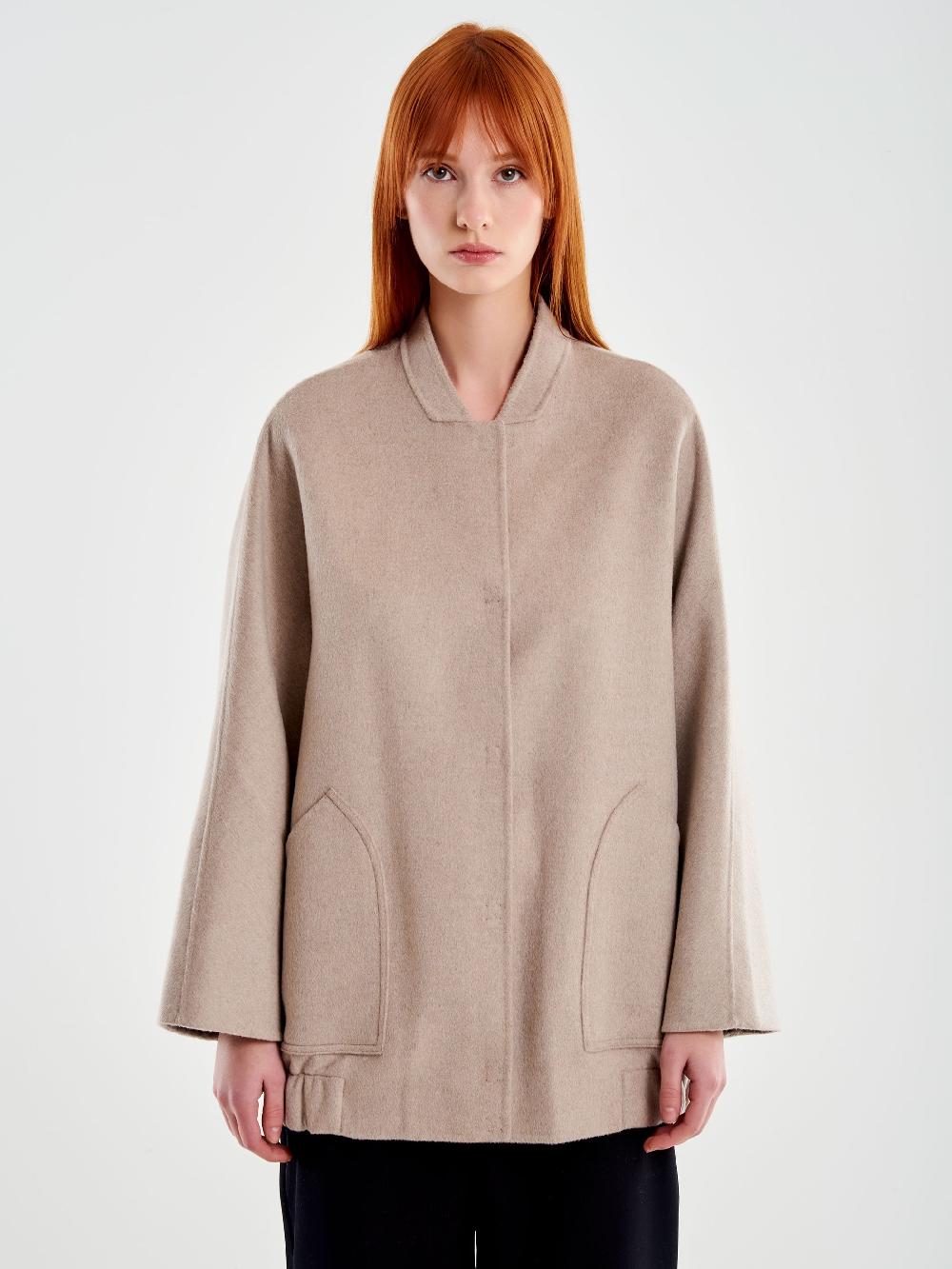 Vicolo Bomber in Misto Lana Beige Qualità Garantita