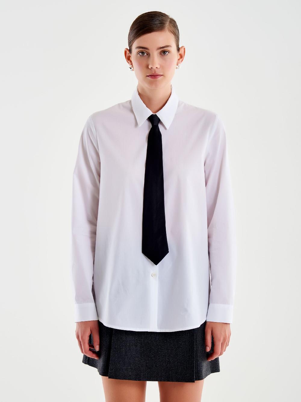 Vicolo Camicia con Cravatta Bianco Negozi Online