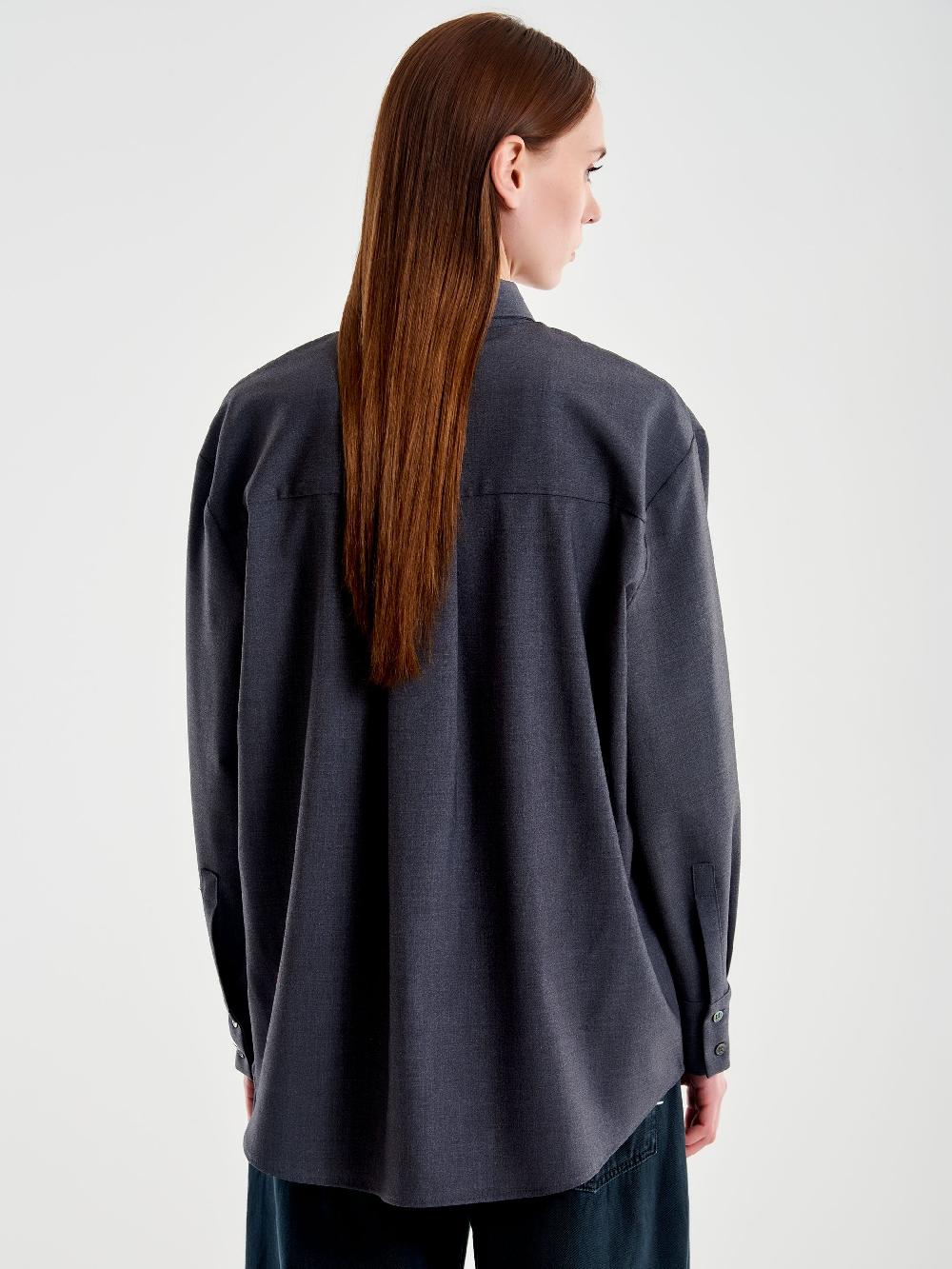 Vicolo Camicia con Cravatta a Righe Grigio Consegna Veloce