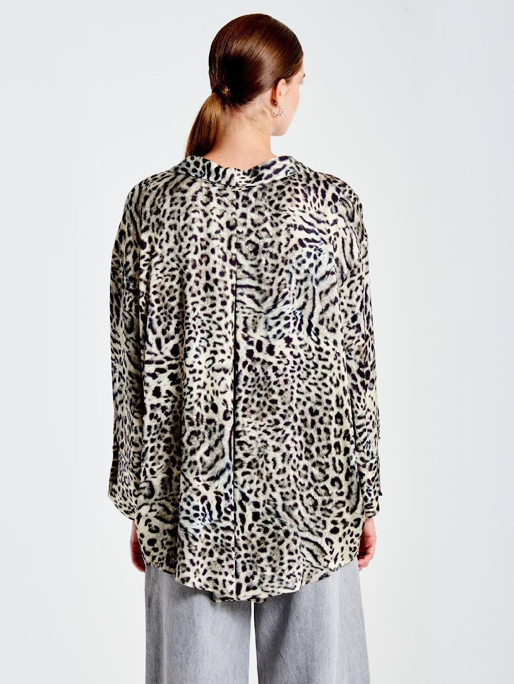 Vicolo Camicia Fantasia con Laccio Grigio Prezzo Ridotto