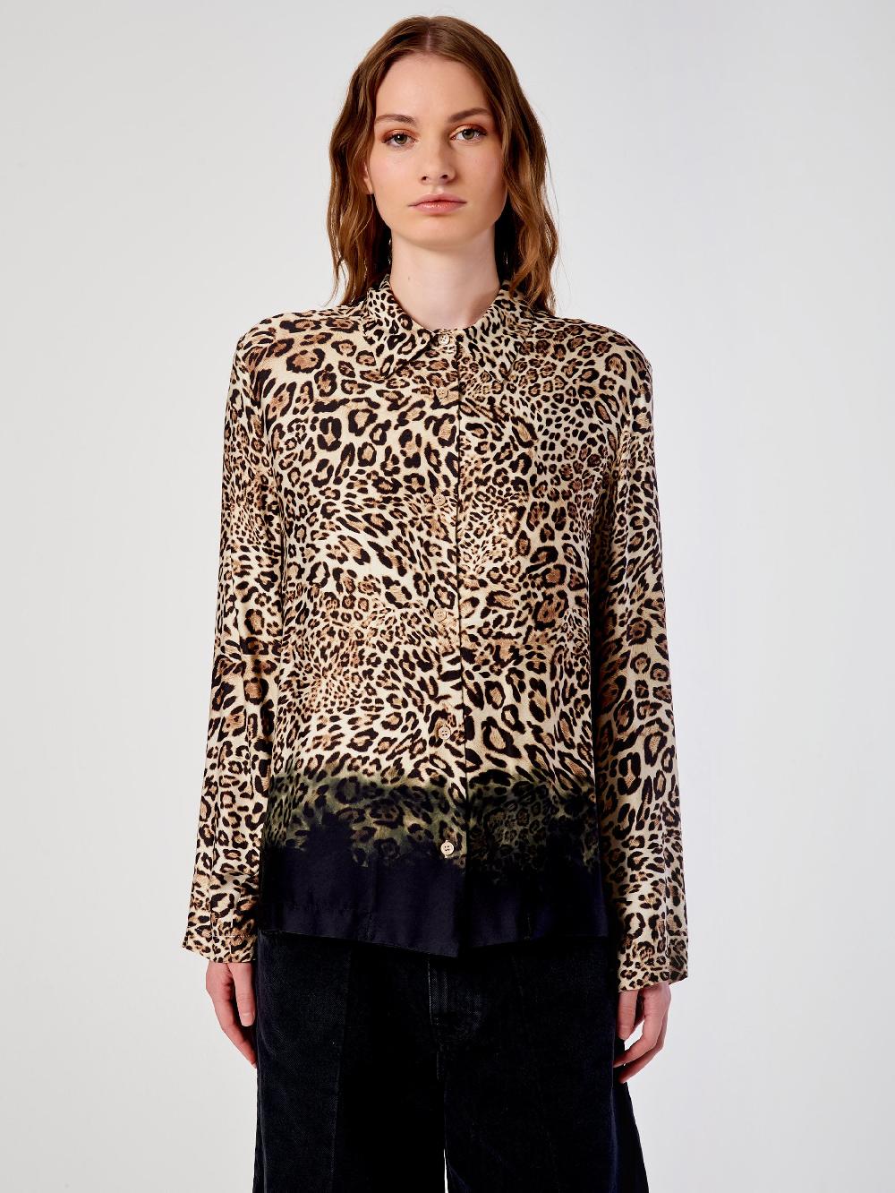 Vicolo Camicia Animalier SfumataBeige Sottocosto