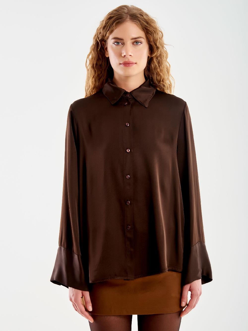Vicolo Camicia Satin Over Moro Presa
