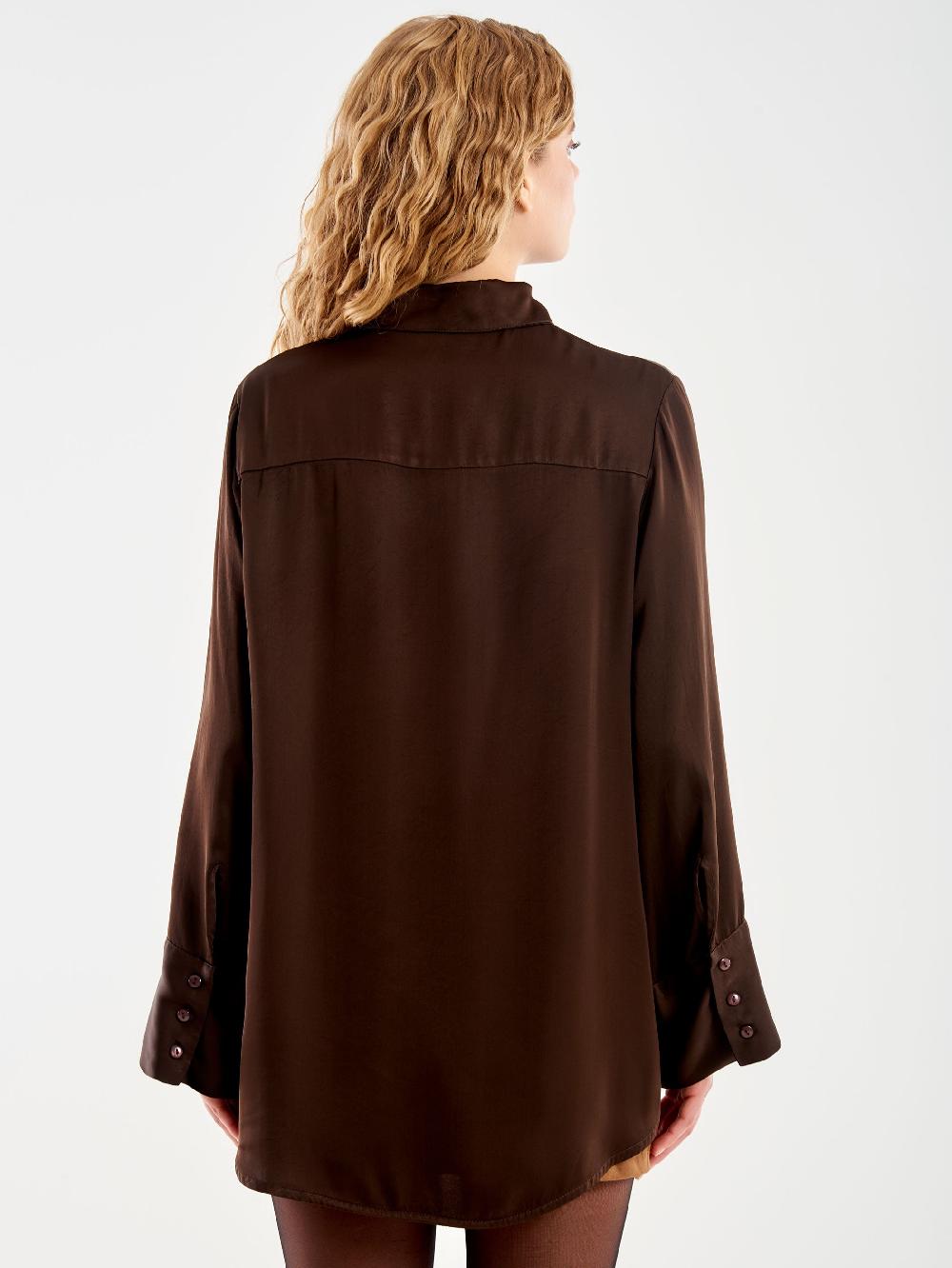 Vicolo Camicia Satin Over Moro Presa