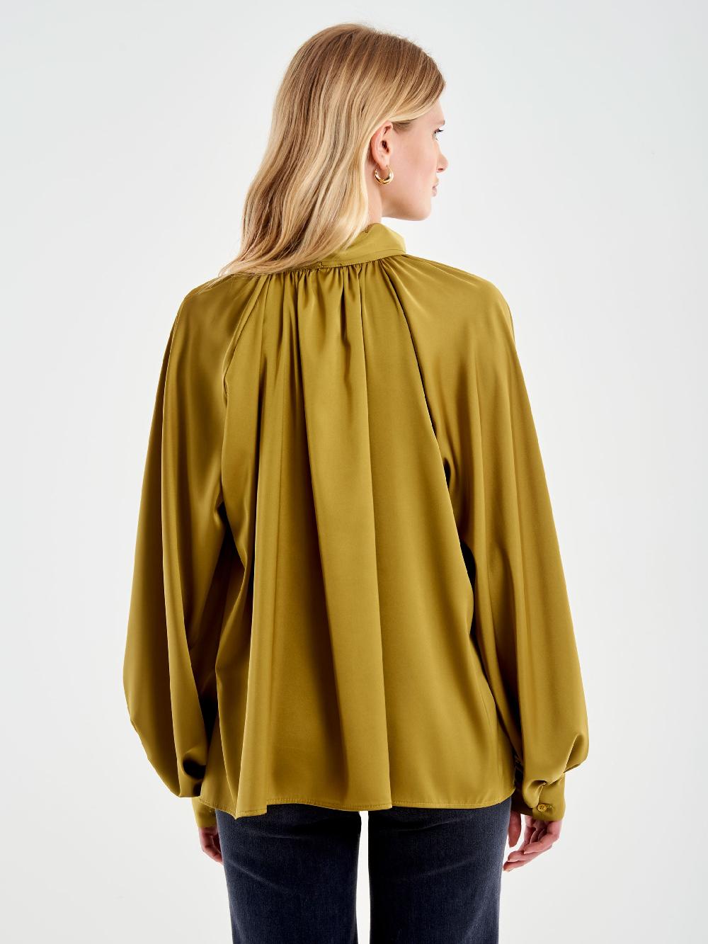 Vicolo Camicia Over Satin con Fiocco Militare Sconto