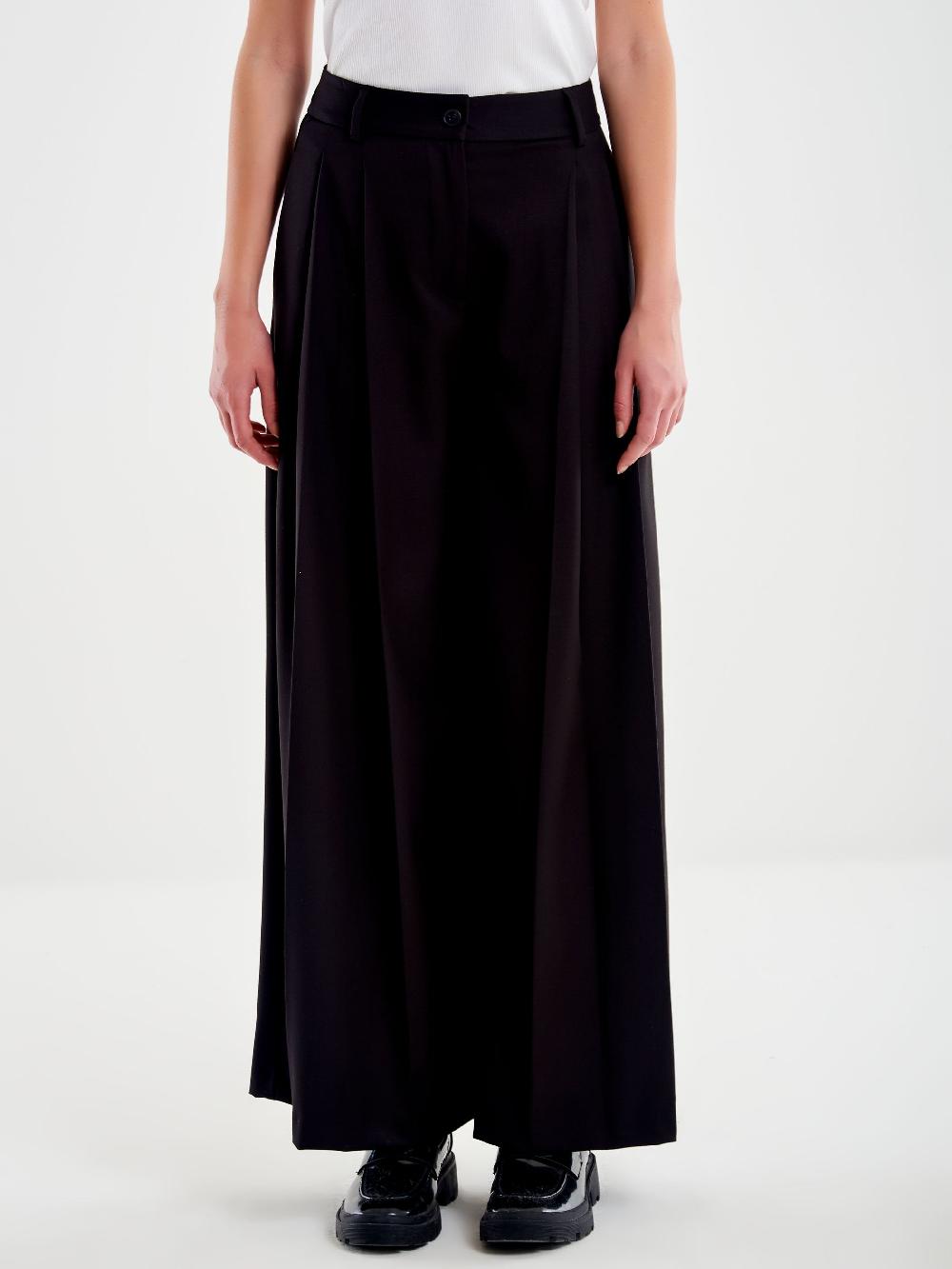 Vicolo Pantalone Ampio Doppia Piega Nero In Vendita