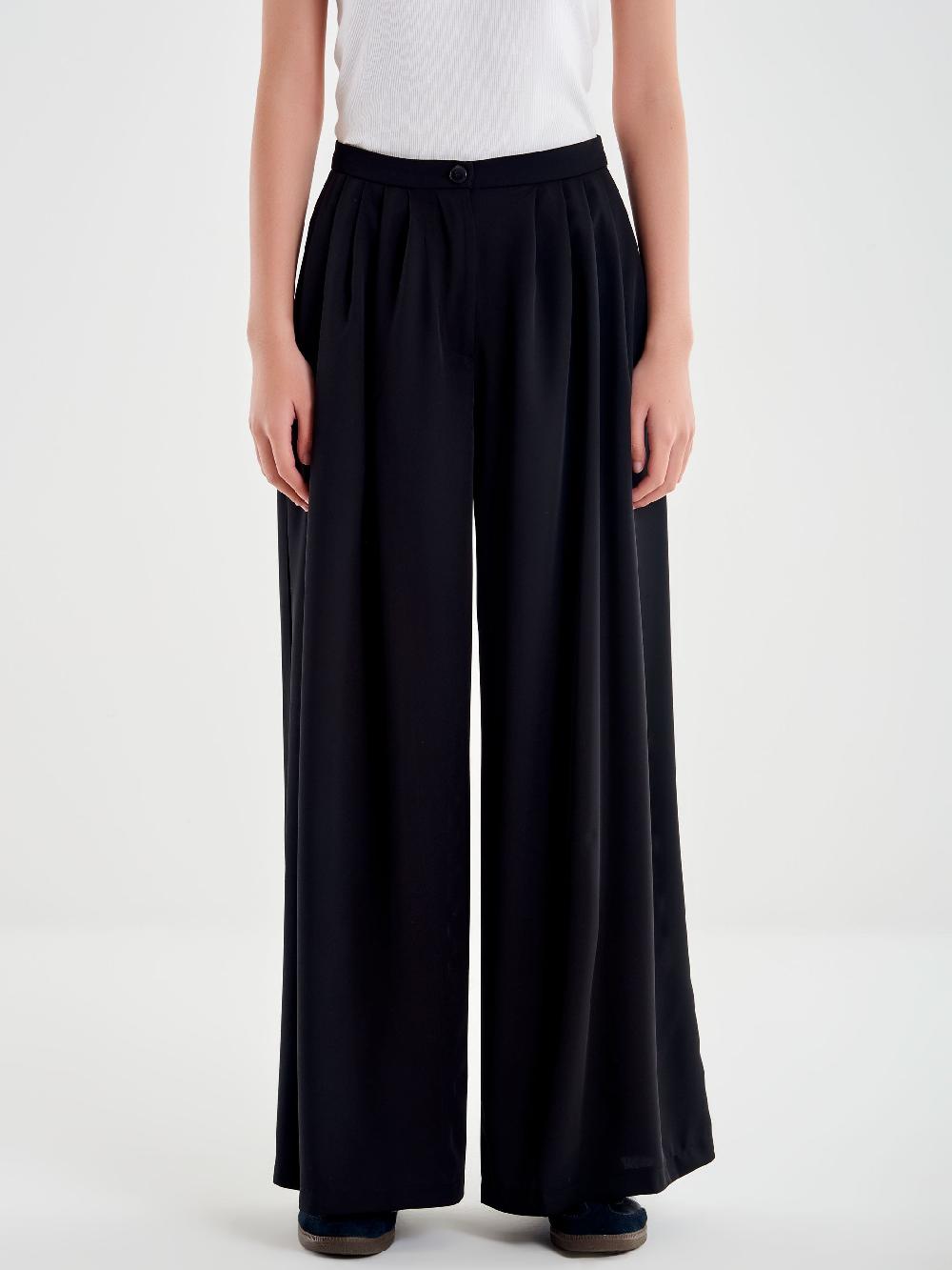 Vicolo Pantalone Ampio con Pinces Nero Saldi