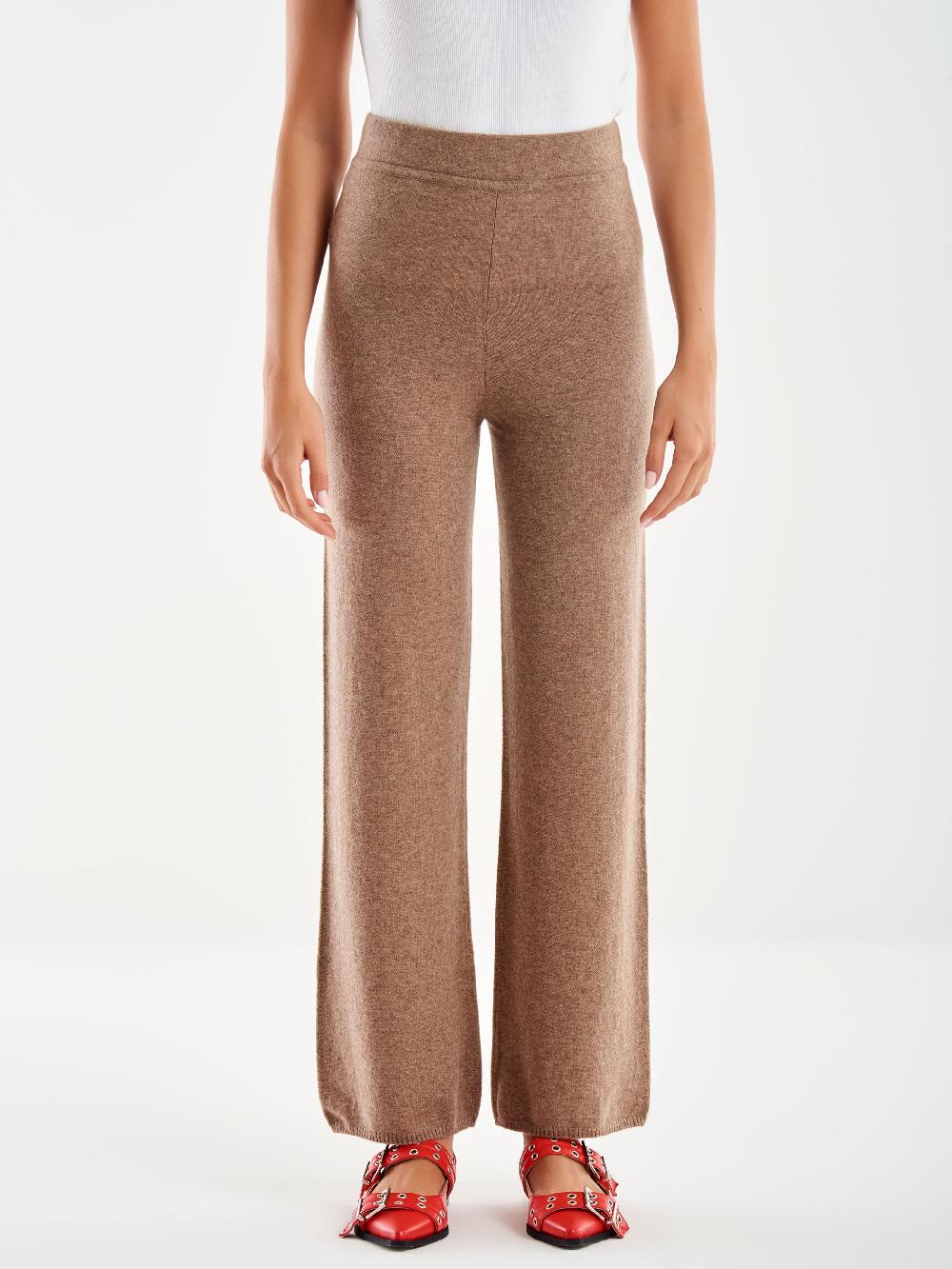 Vicolo Pantalone 100% Cashmere Fango Negozio