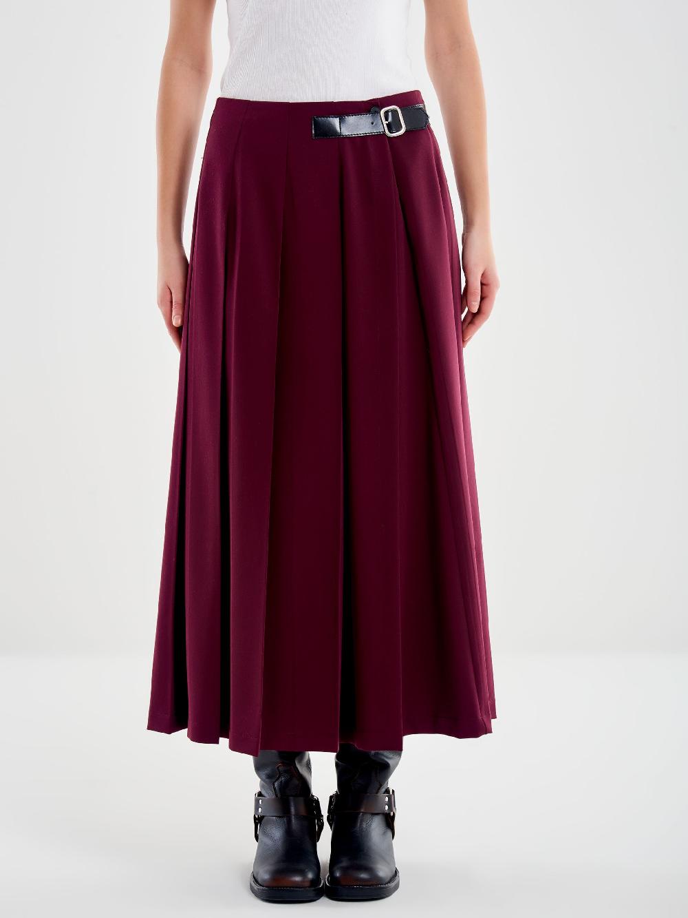 Vicolo Gonna Lunga a Portafoglio Bordeaux Moda