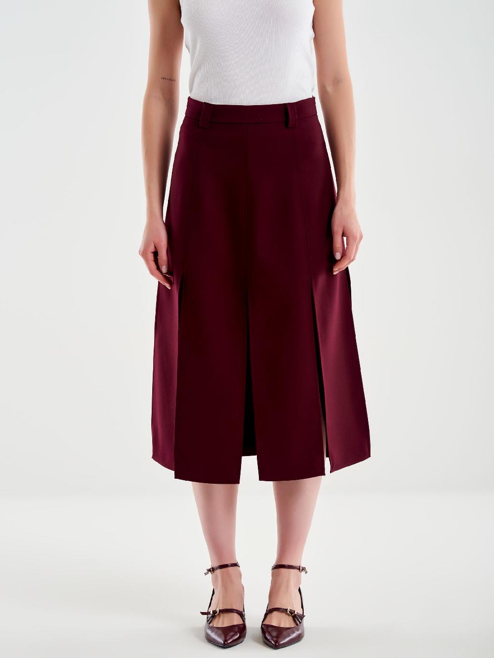 Vicolo Gonna Midi con Spacchi Bordeaux 2025