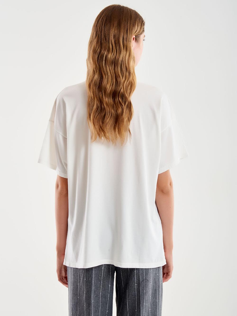 Vicolo T-Shirt Basic Over Bianco Convenienza