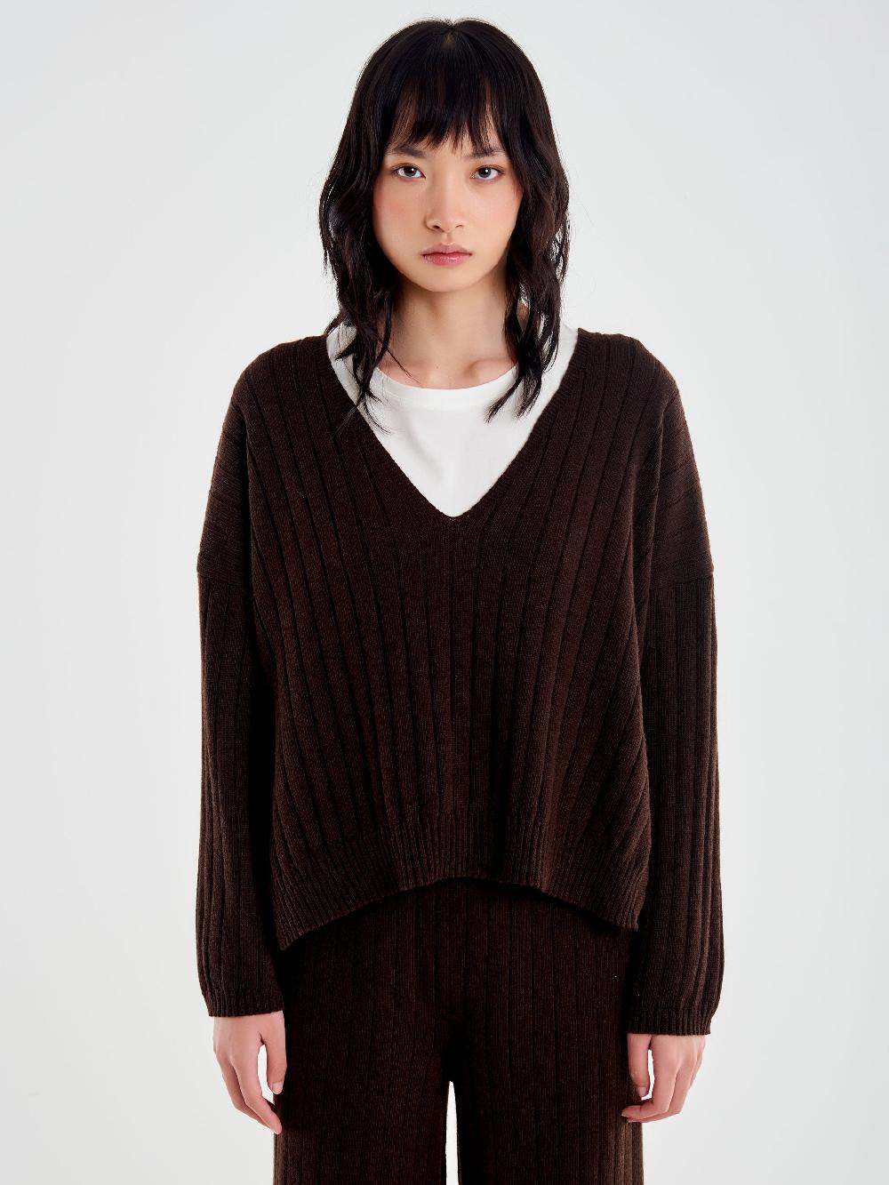 Vicolo Pull con Spacchi Maglia a Coste Moro Online