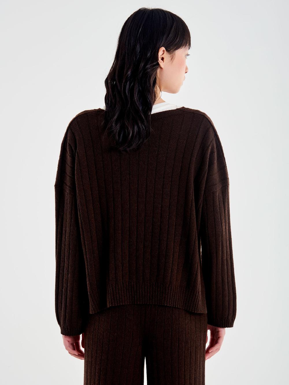 Vicolo Pull con Spacchi Maglia a Coste Moro Online