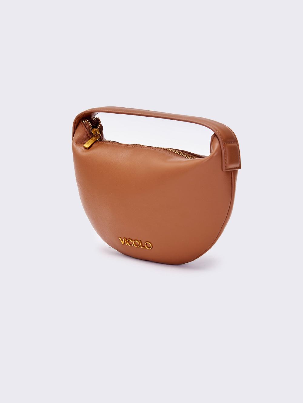 Vicolo Borsa Croissant Cammello In Saldo