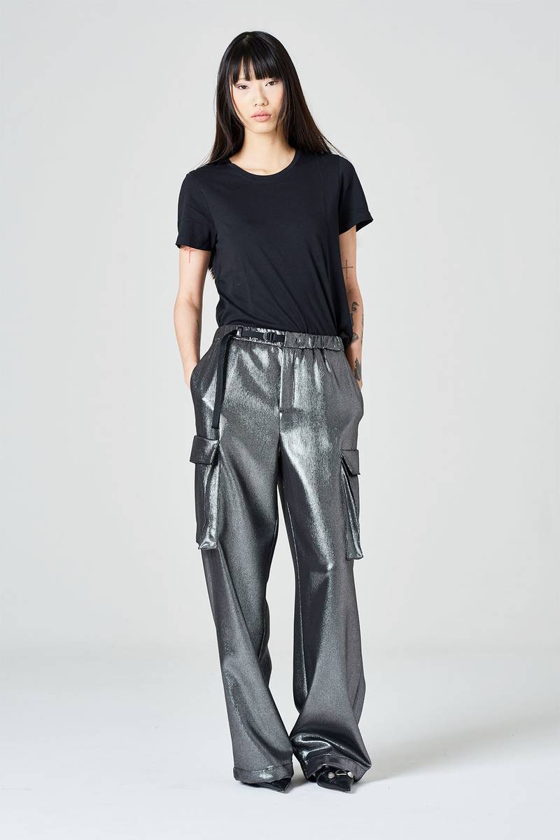 White sand Pantalone cargo in jersey laminato Outlet