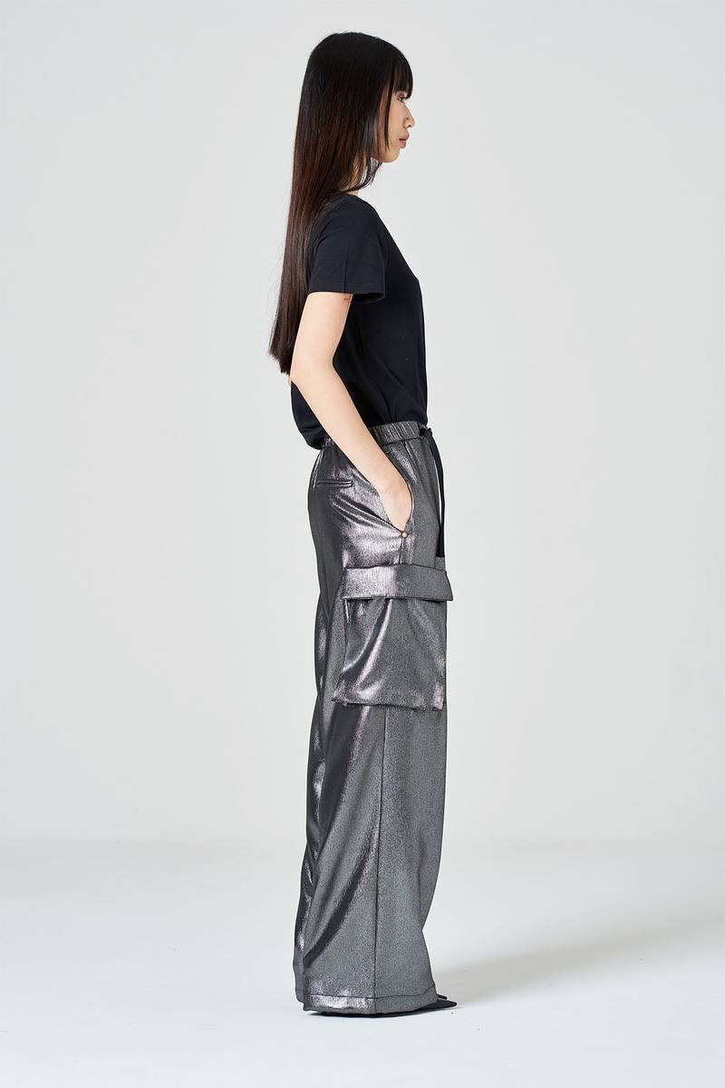 White sand Pantalone cargo in jersey laminato Outlet