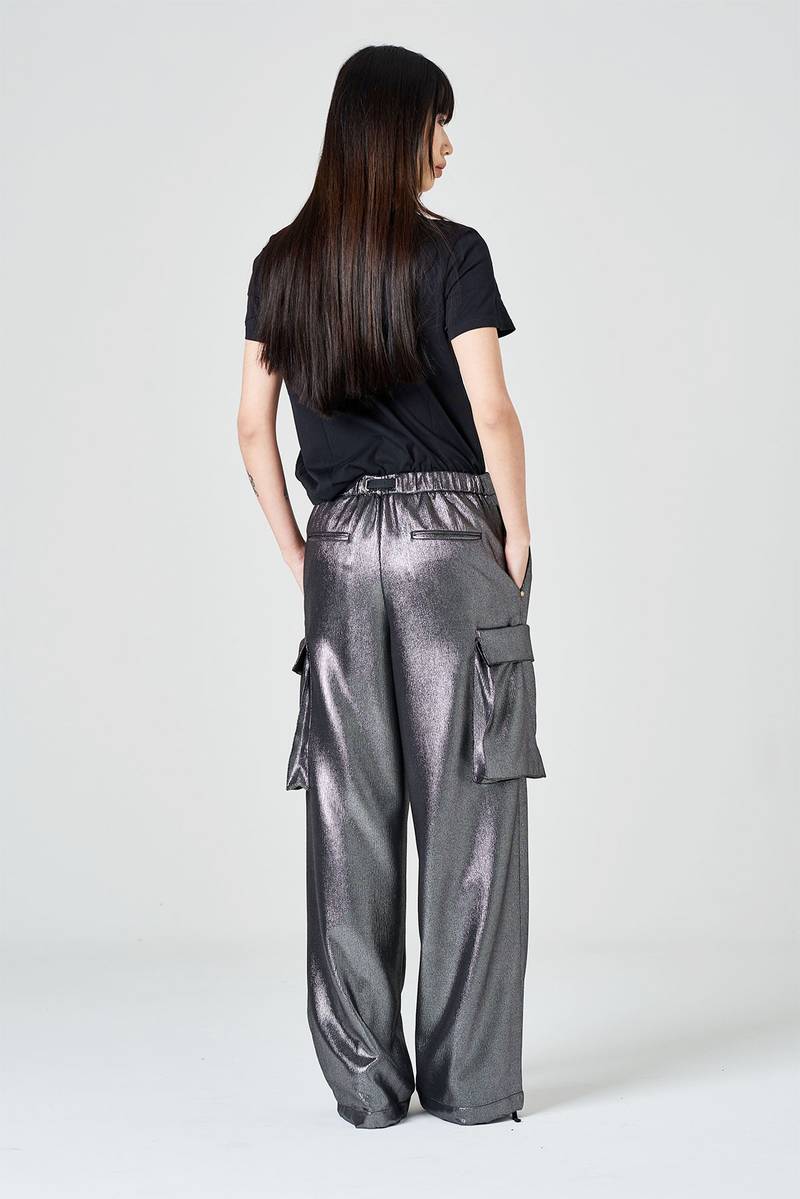 White sand Pantalone cargo in jersey laminato Outlet