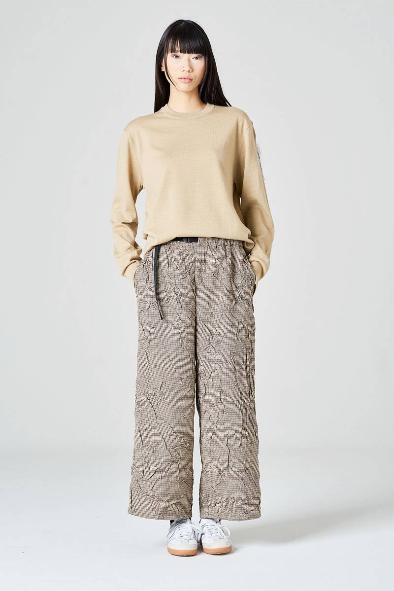 White sand Pantalone cropped fantasia pied de poule In Vendita