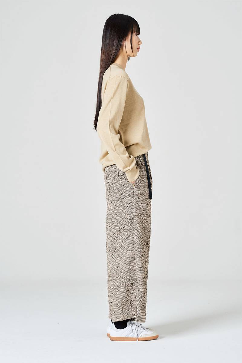 White sand Pantalone cropped fantasia pied de poule In Vendita