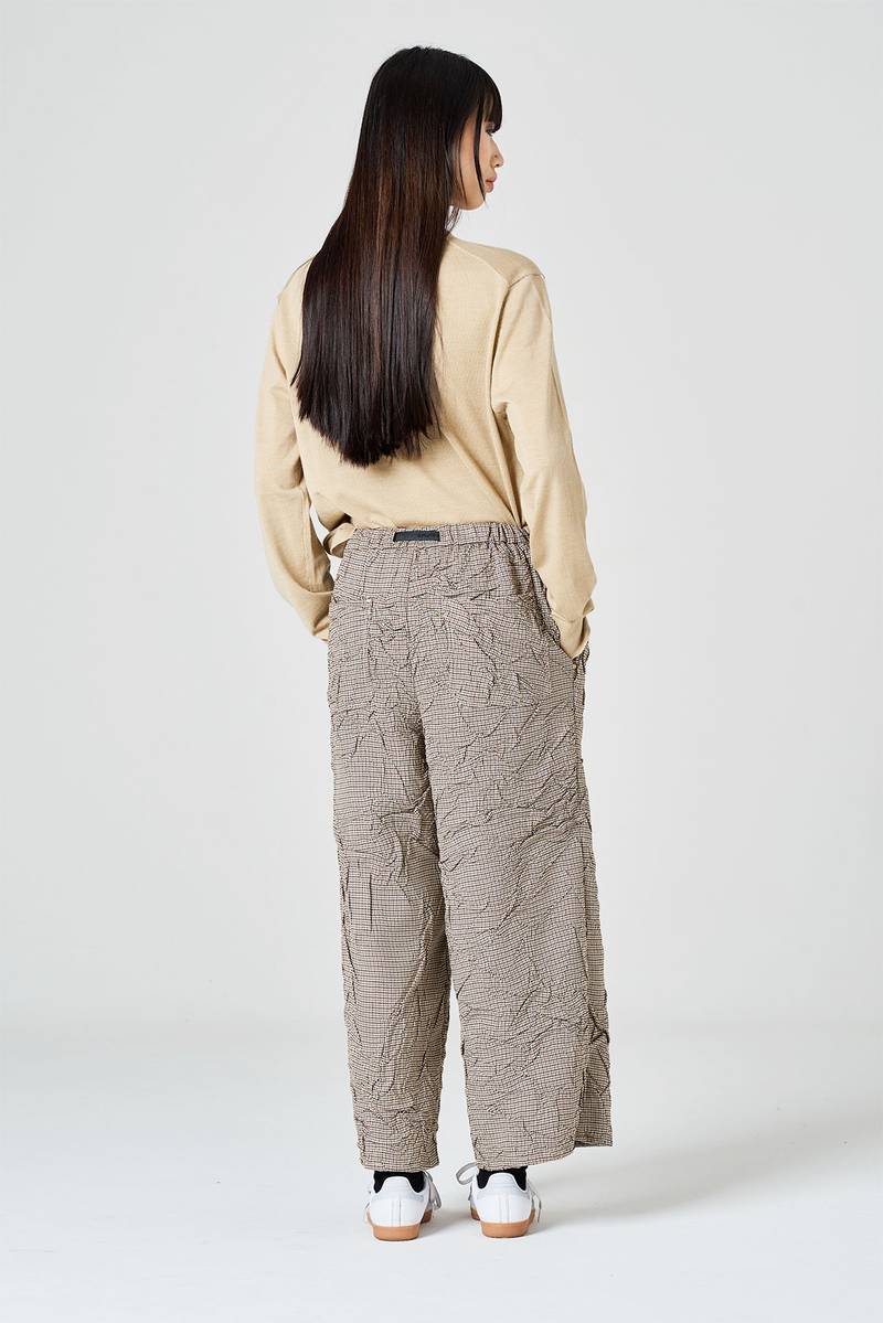 White sand Pantalone cropped fantasia pied de poule In Vendita