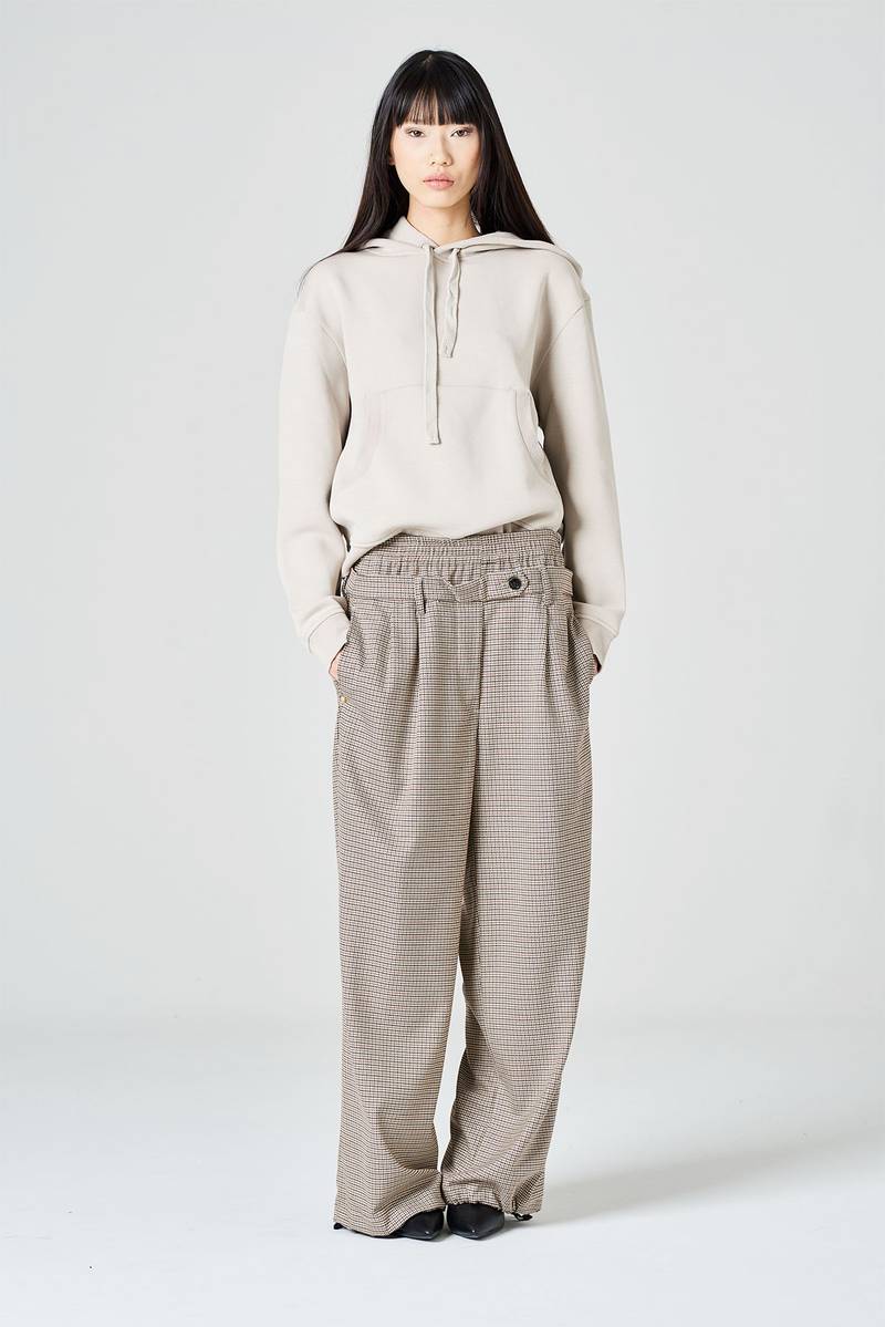 White sand Pantalone palazzo con doppia vita alta Vendita Calda