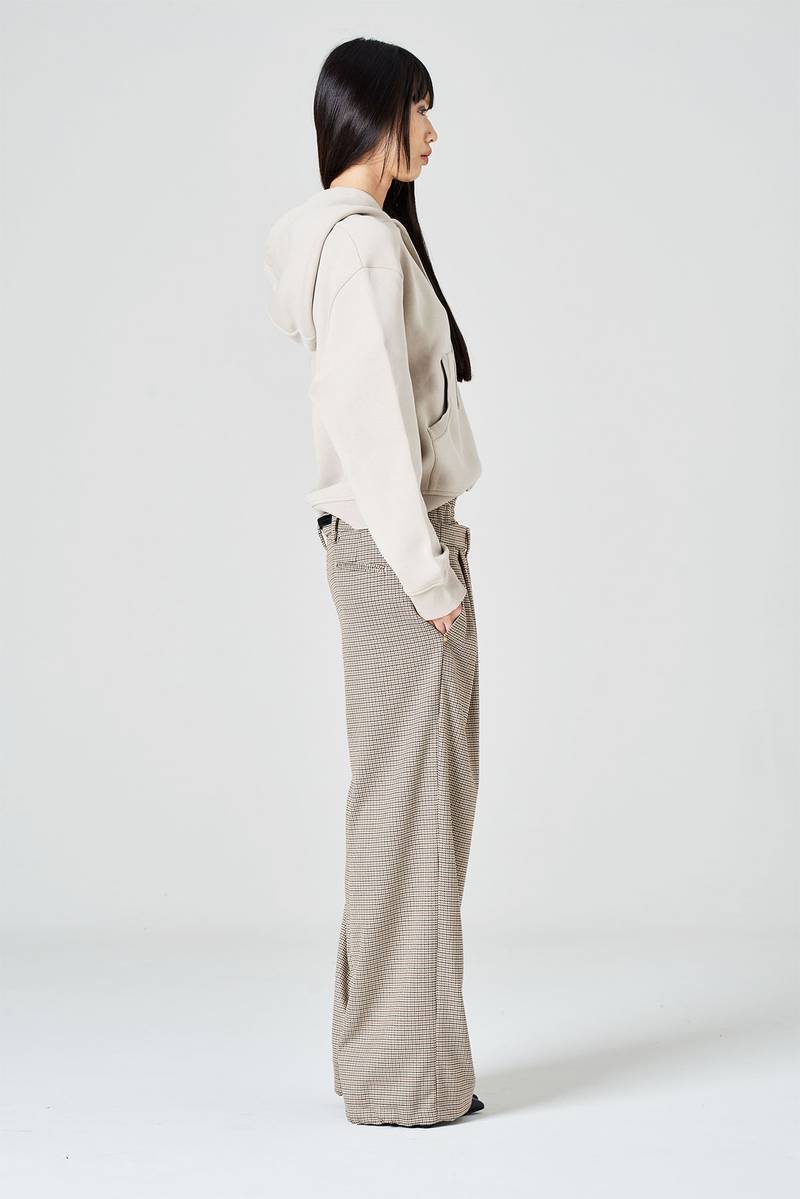 White sand Pantalone palazzo con doppia vita alta Vendita Calda