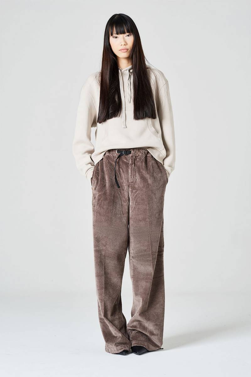 White sand Pantalone palazzo in velluto Saldi Di Fabbrica